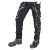 Men Gothic Pant Threads Pant Black Punk EMO D Ring Zip Straps Pant